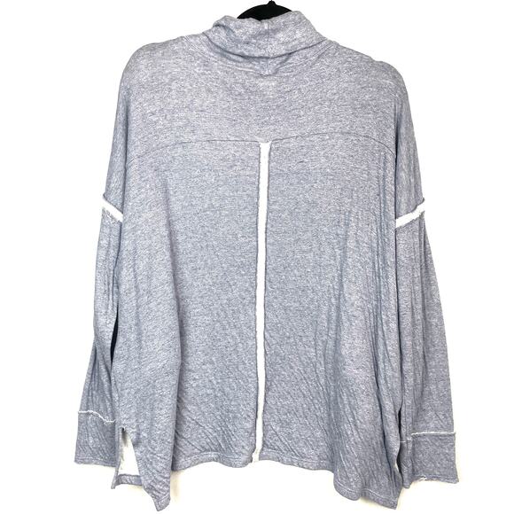 Free People We the Free Oversized Flight Turtleneck Heather Blue - Picture 2 of 11